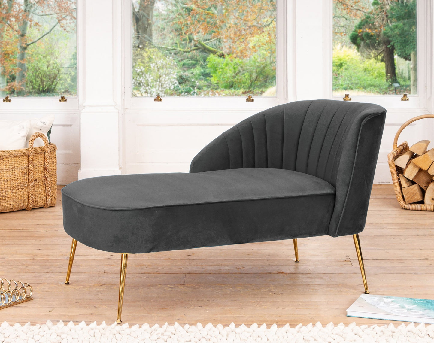 Prestbury Velvet Chaise Longue
