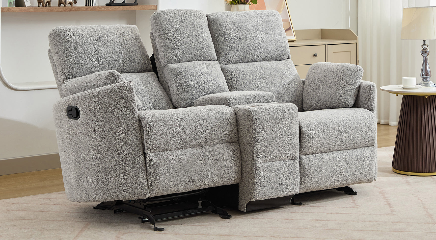 Odell 2 Seat Glider/Rocker Reclining Sofa with Centre Console