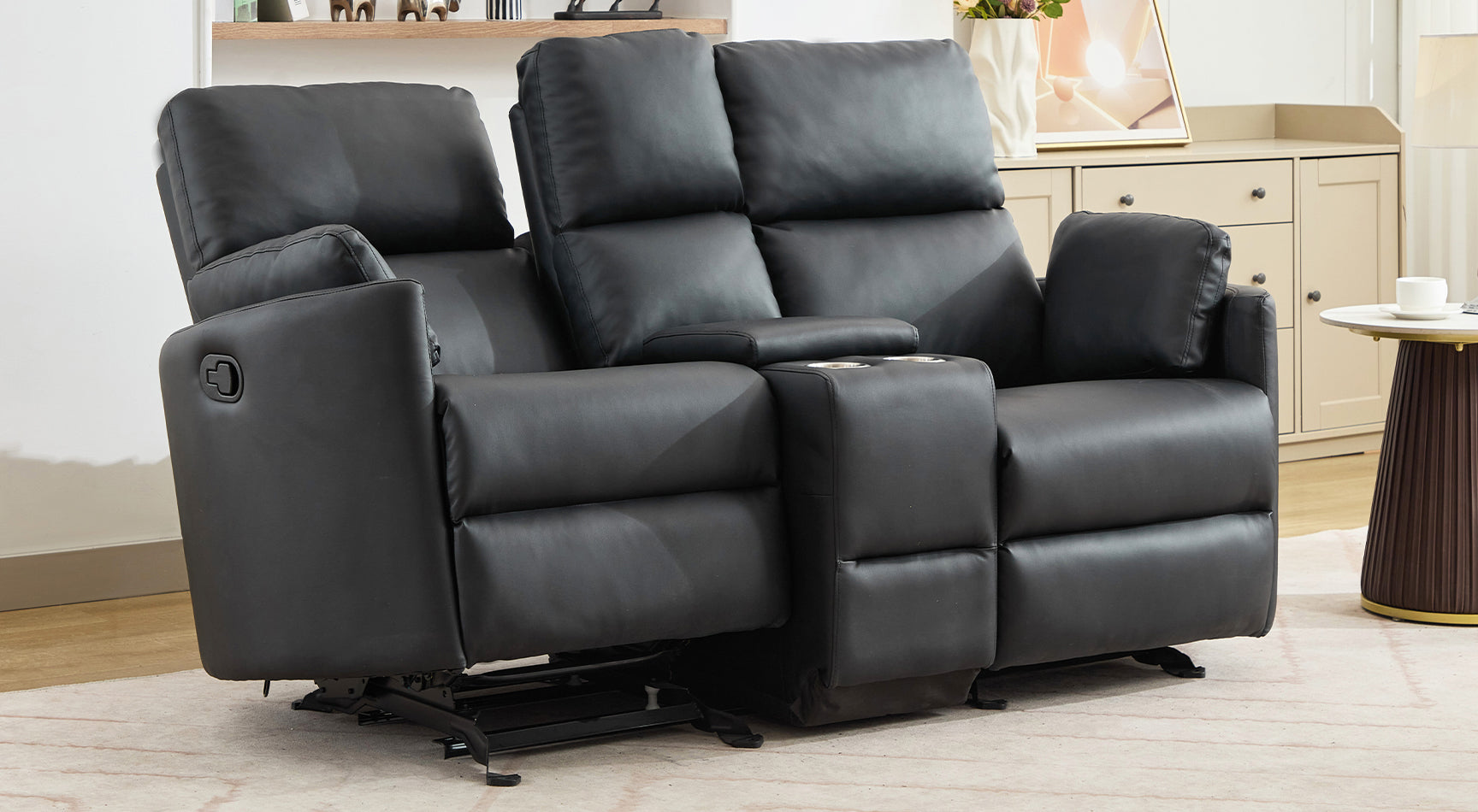 Bletchley 2 Seat Glider/Rocker Reclining Sofa with Centre Console