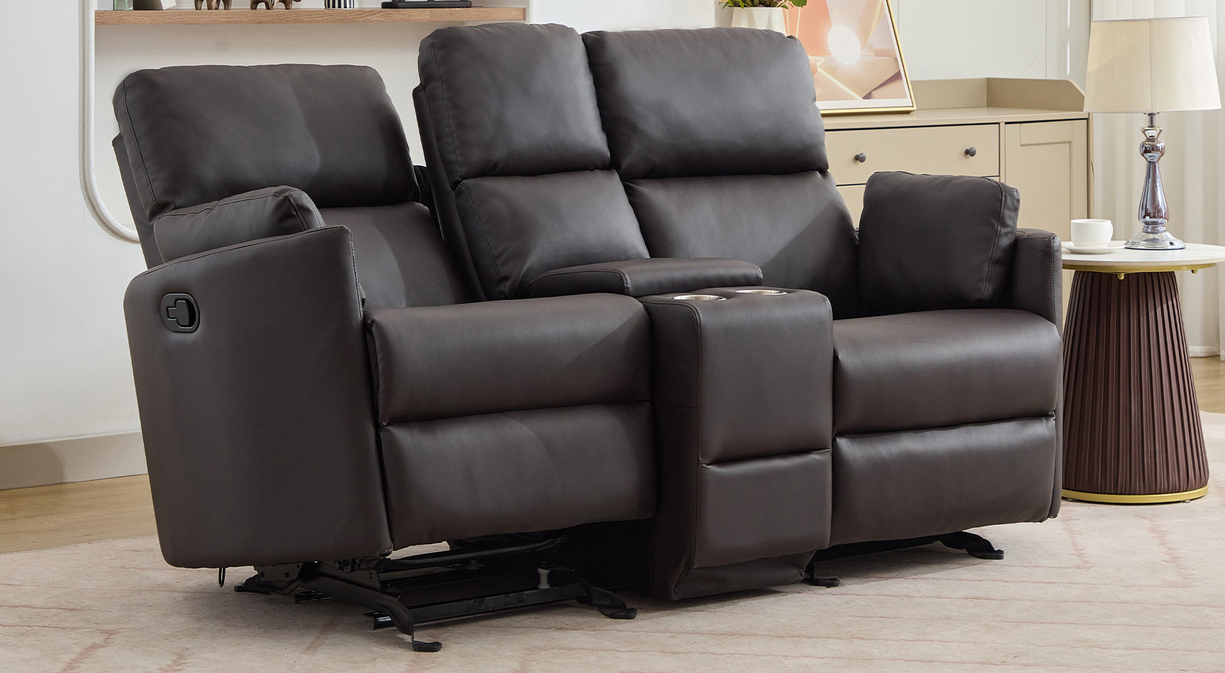 Bletchley 2 Seat Glider/Rocker Reclining Sofa with Centre Console