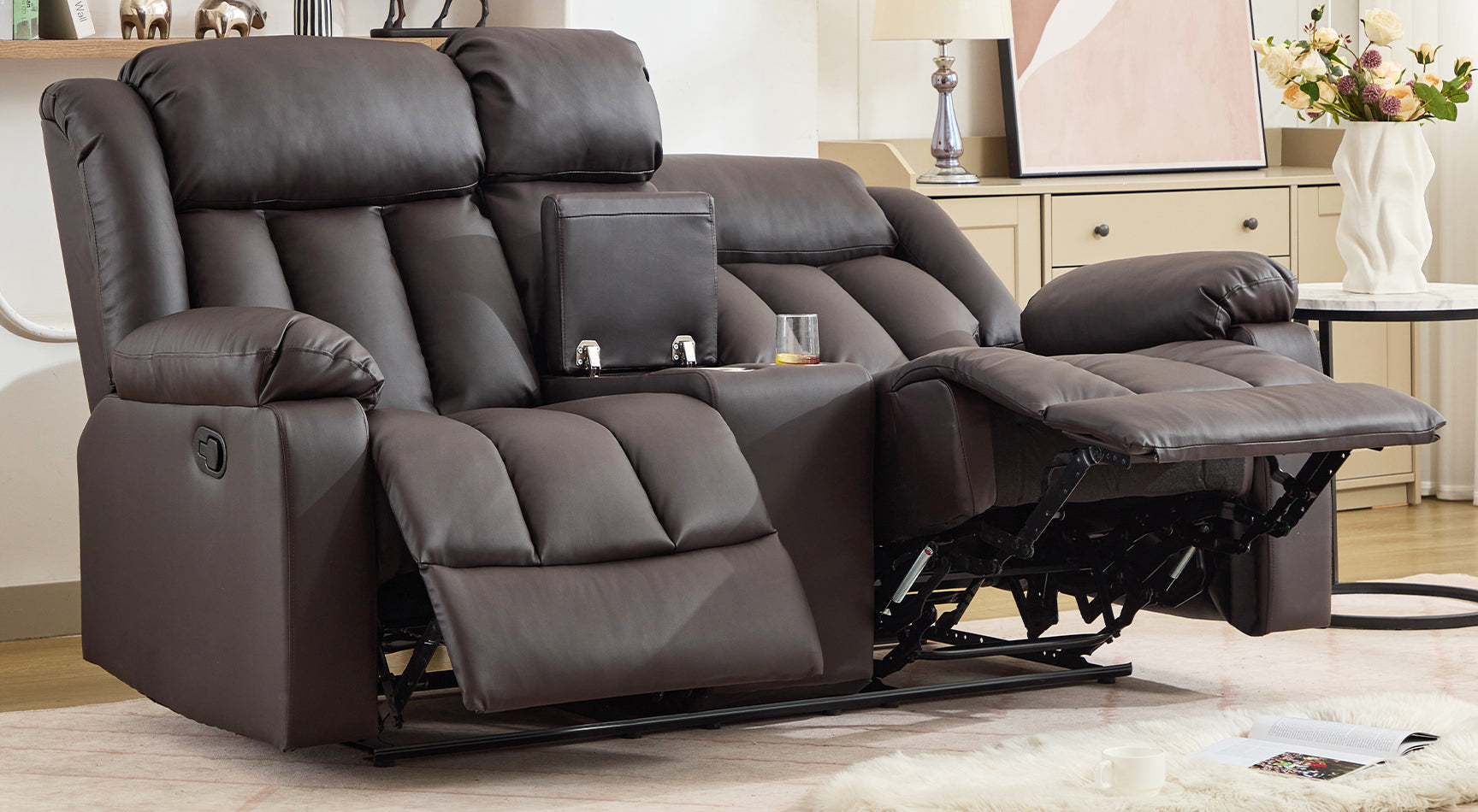 Brereton 2 Seat Recliner Sofa with Centre Console