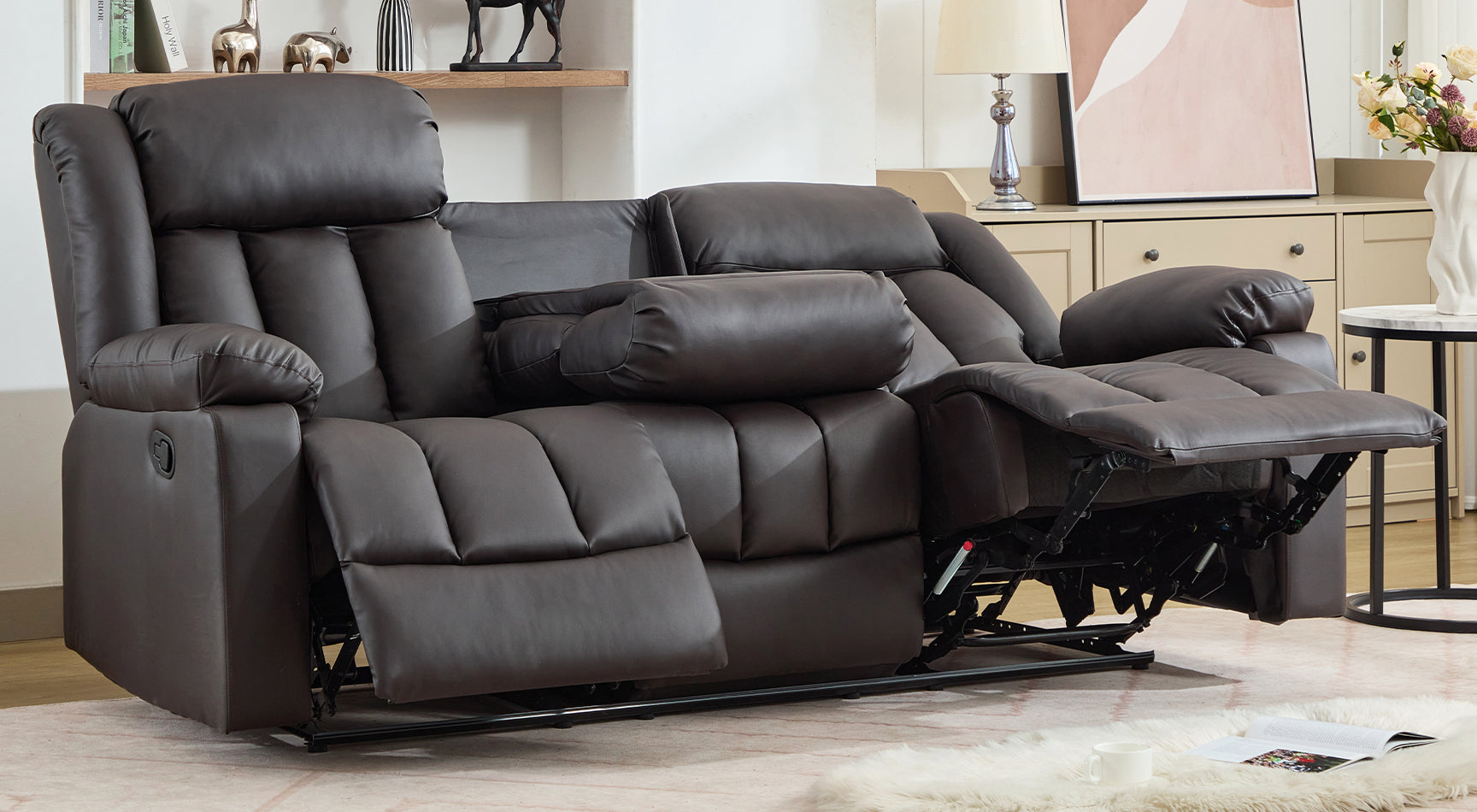 Brereton 3 Seat Recliner Sofa with Centre Console