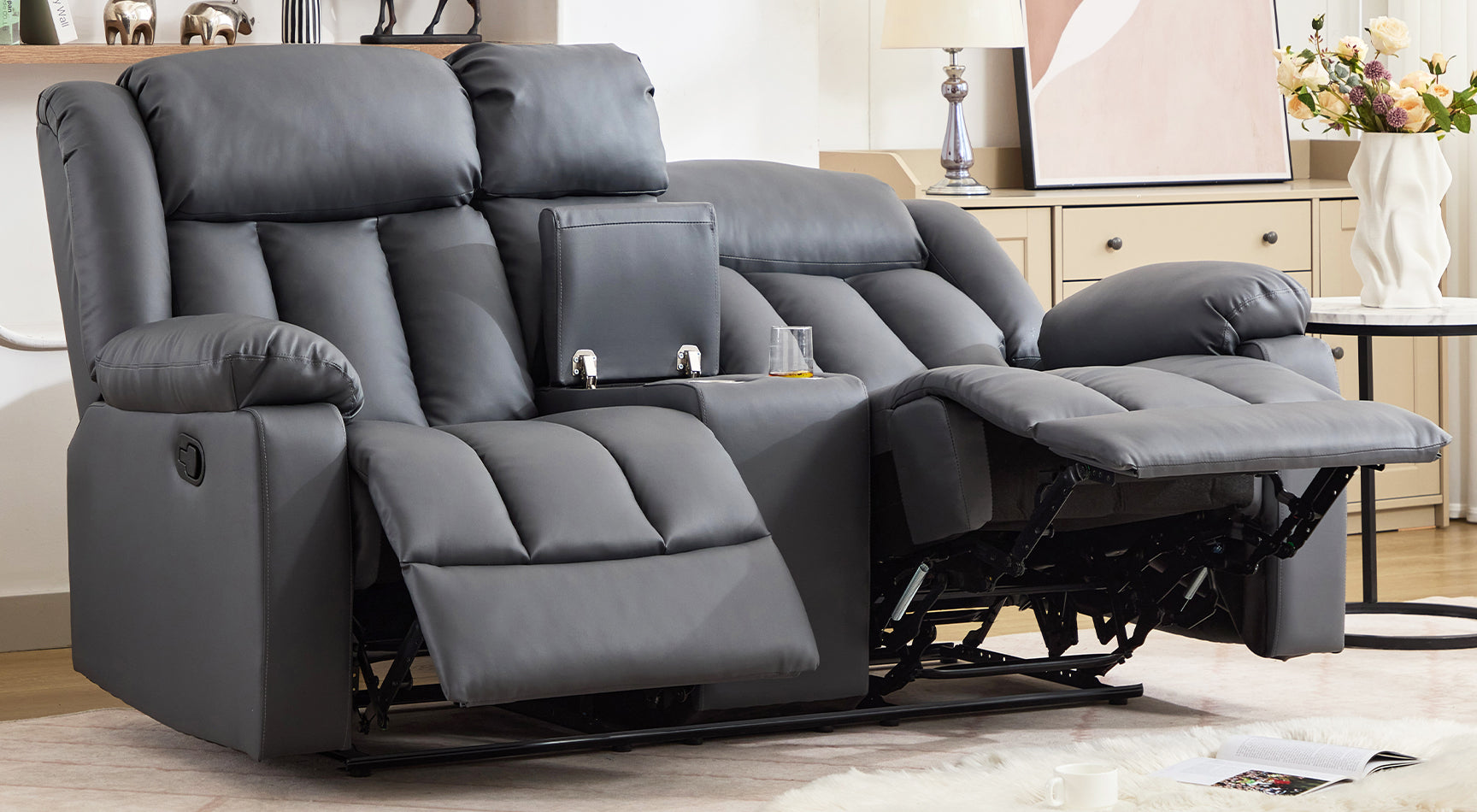Brereton 2 Seat Recliner Sofa with Centre Console