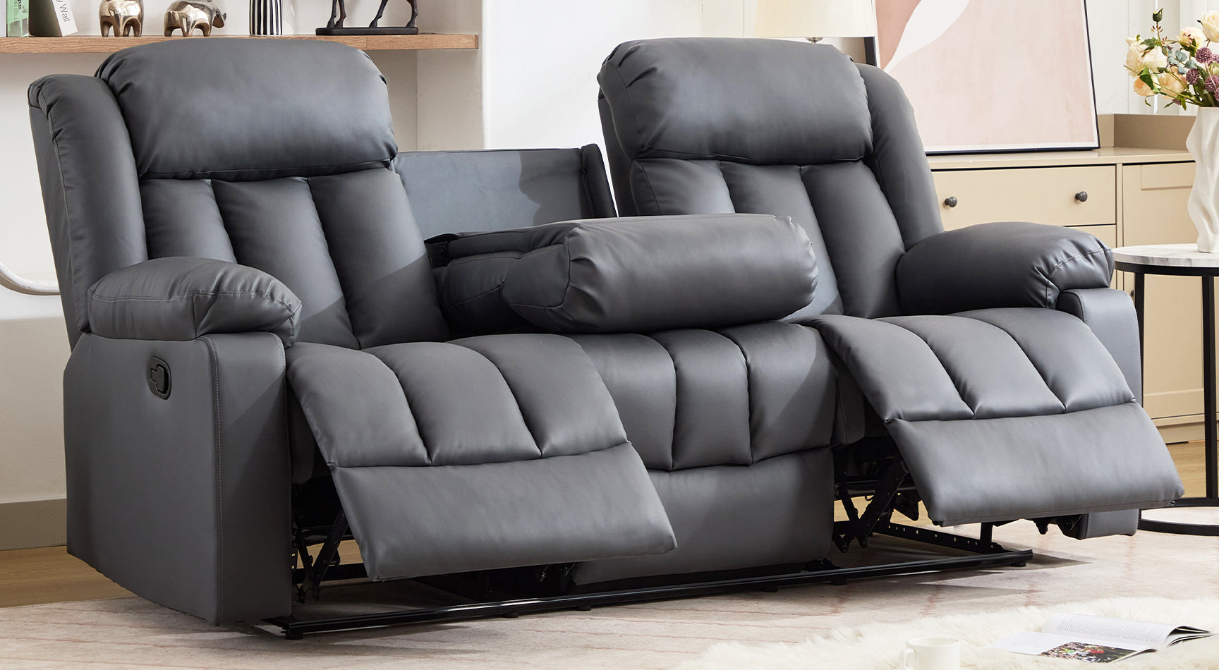 Brereton 3 Seat Recliner Sofa with Centre Console