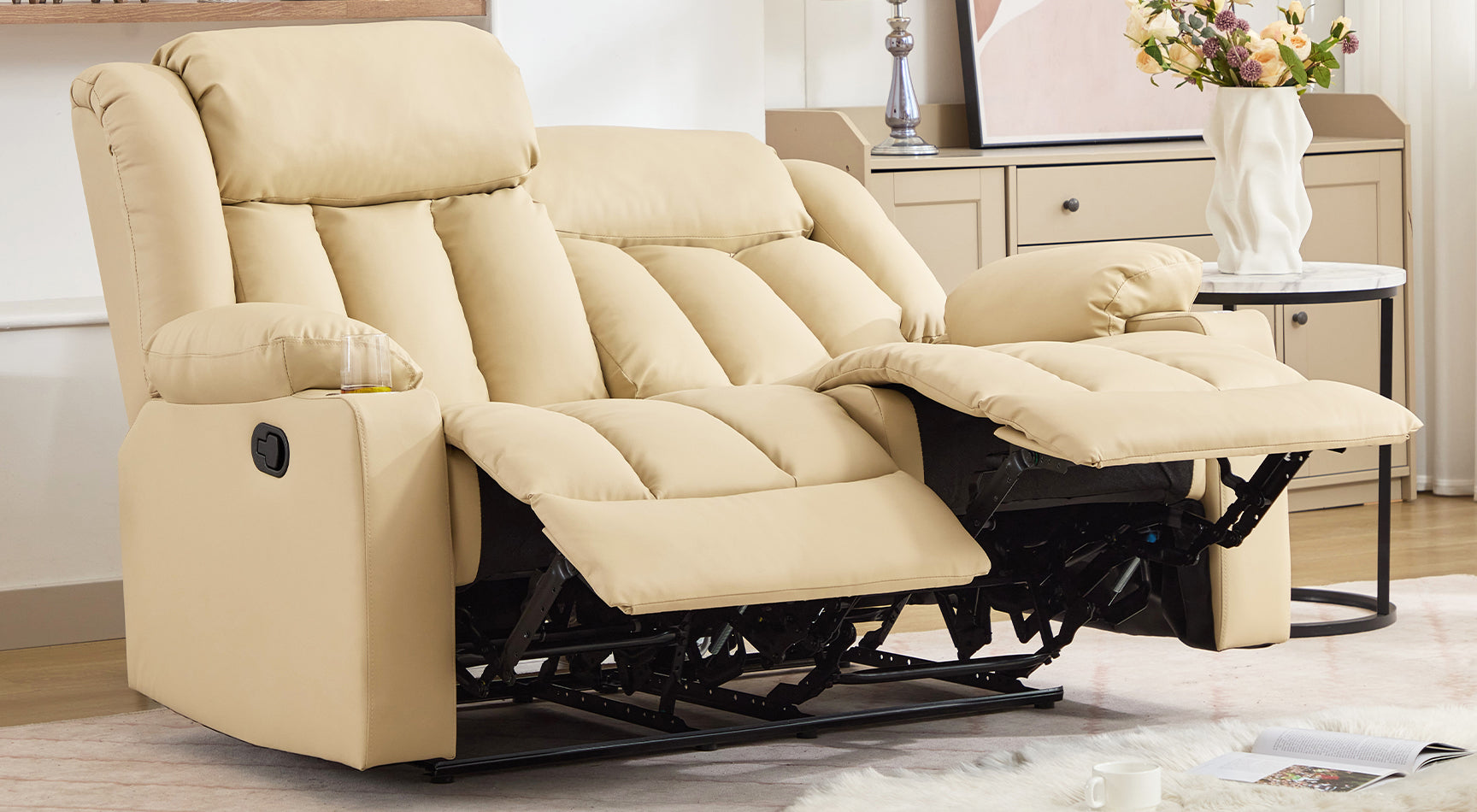 Brereton 2 Seat Recliner Sofa with Cup Holders