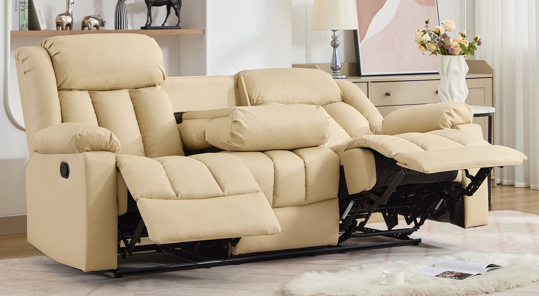 Brereton 3 Seat Recliner Sofa with Centre Console