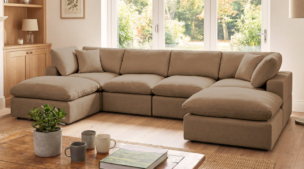 Cardew 6-Piece 4 Seat U-Shaped Modular Corner Sofa