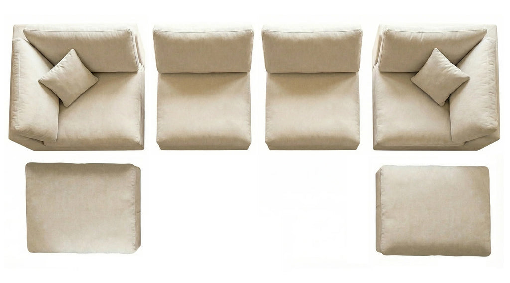Cardew 6-Piece 4 Seat U-Shaped Modular Corner Sofa