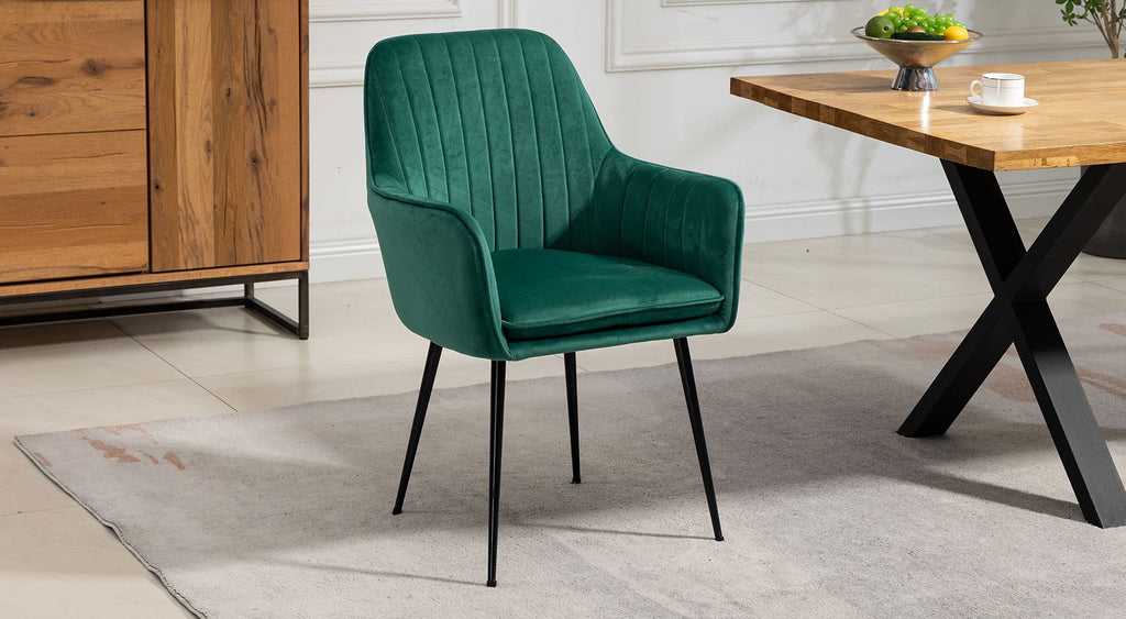 Carrara Velvet Pair Of Dining Chairs