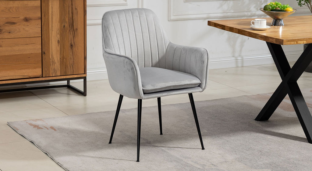 Carrara Velvet Pair Of Dining Chairs