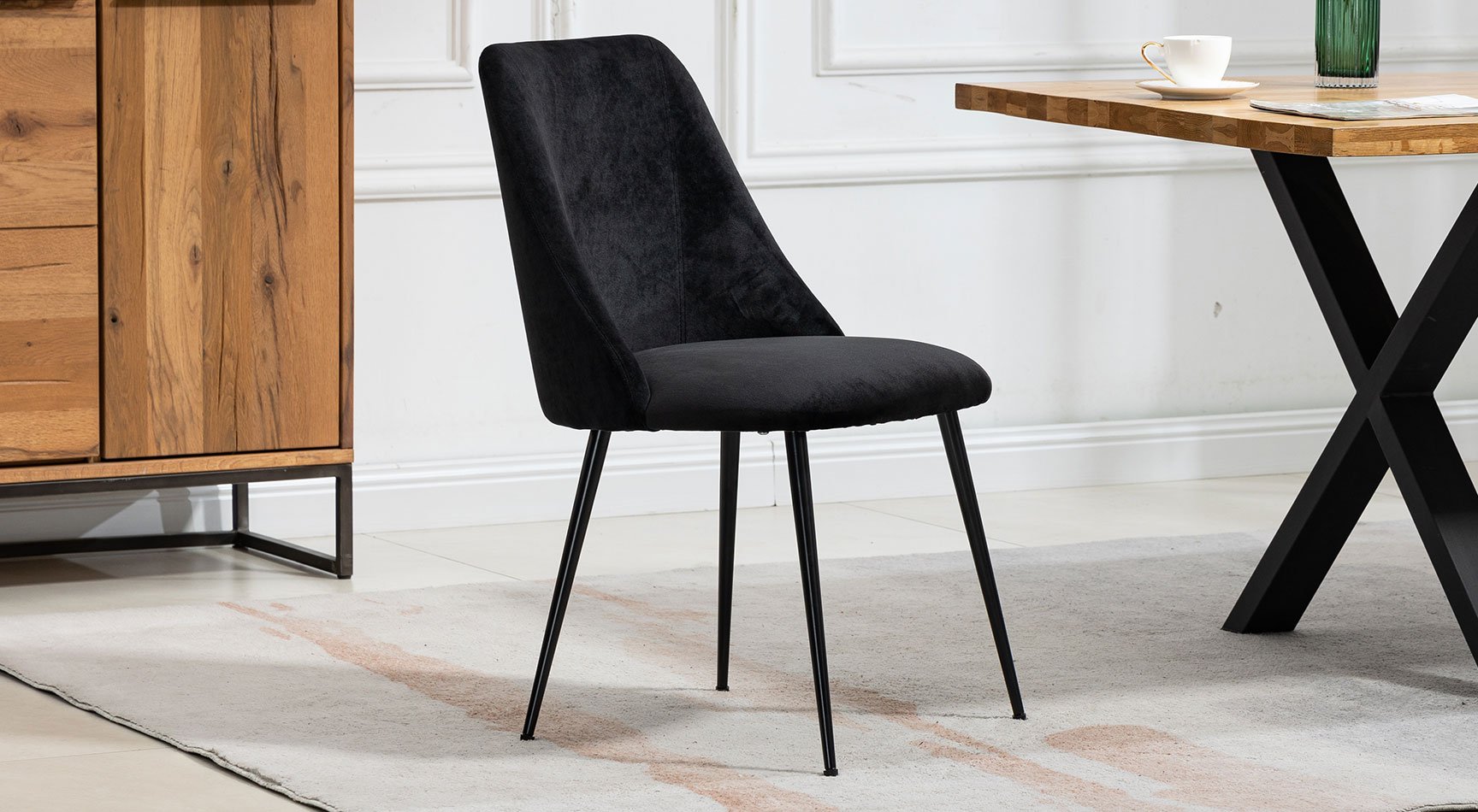 Morandi Velvet Pair Of Dining Chairs