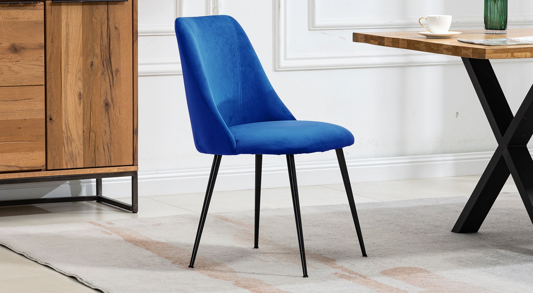 Morandi Velvet Pair Of Dining Chairs