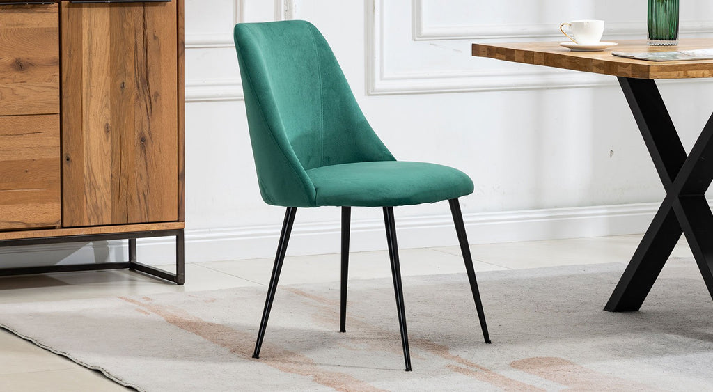 Morandi Velvet Pair Of Dining Chairs