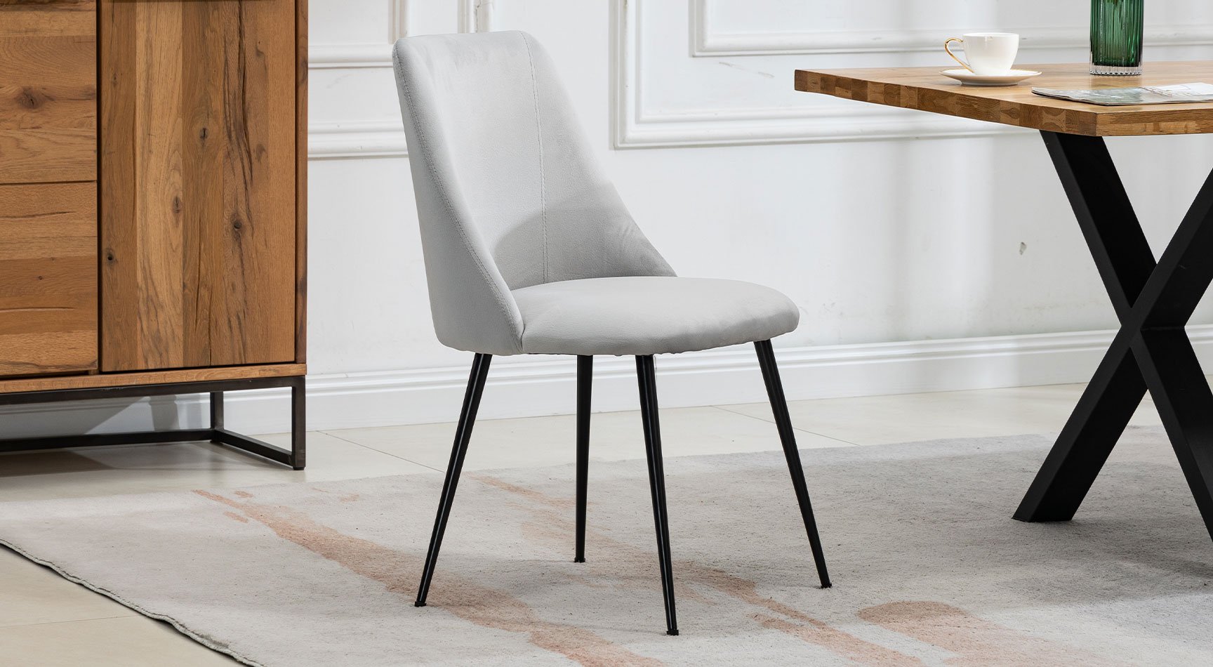 Morandi Velvet Pair Of Dining Chairs