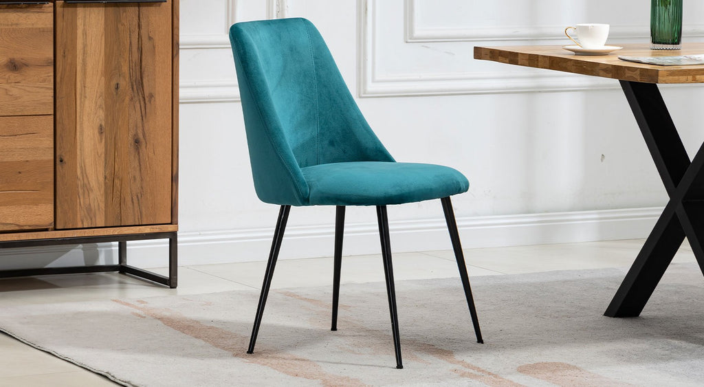 Morandi Velvet Pair Of Dining Chairs