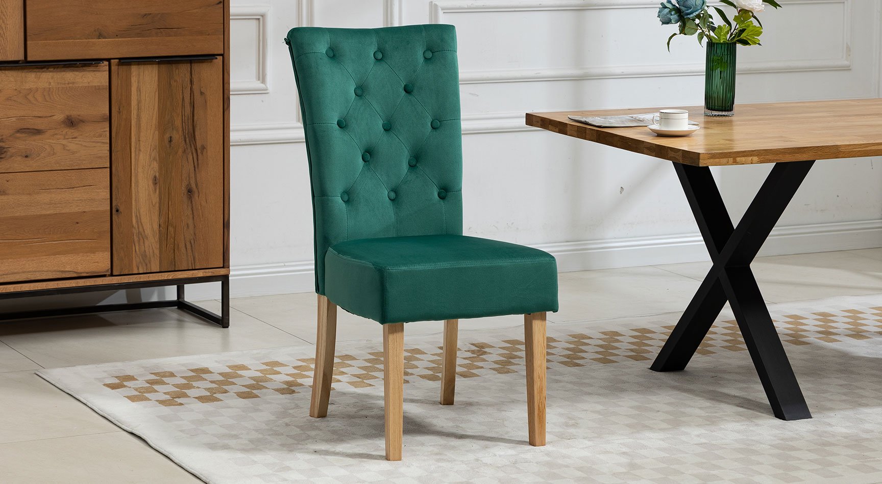 Pienza Velvet Pair Of Dining Chairs