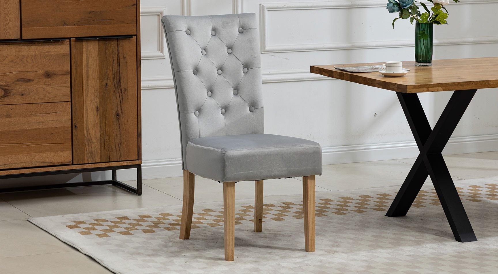 Pienza Velvet Pair Of Dining Chairs