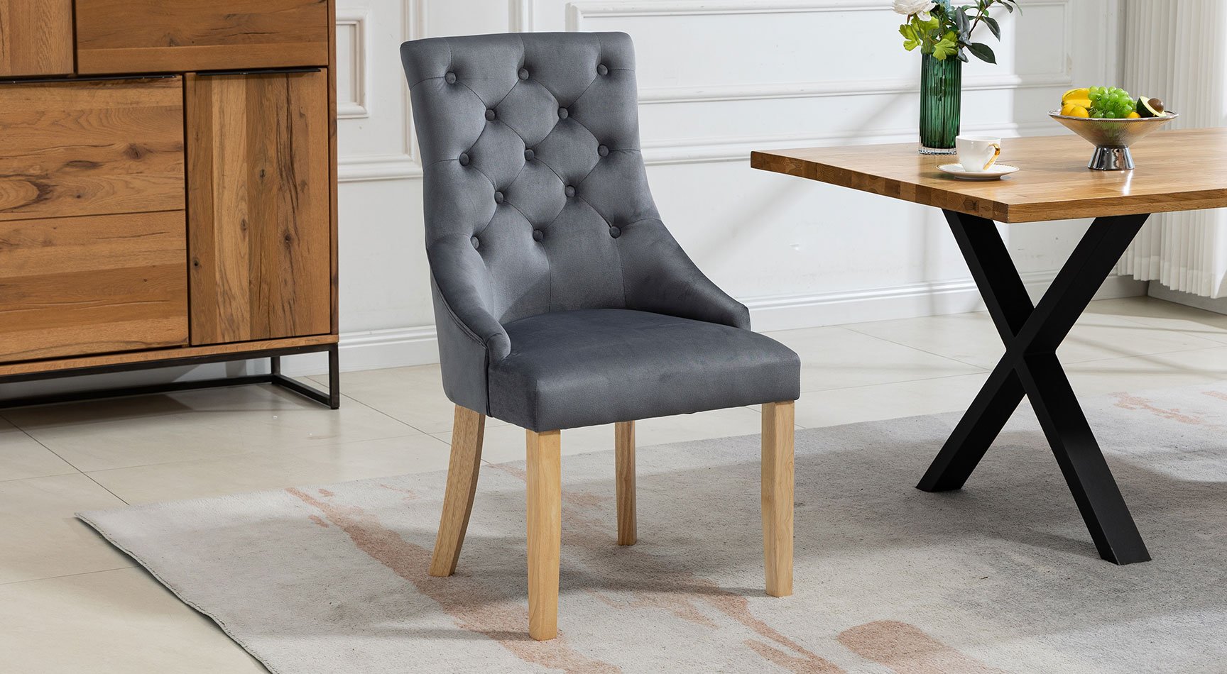 Ravenna Velvet Pair Of Dining Chairs