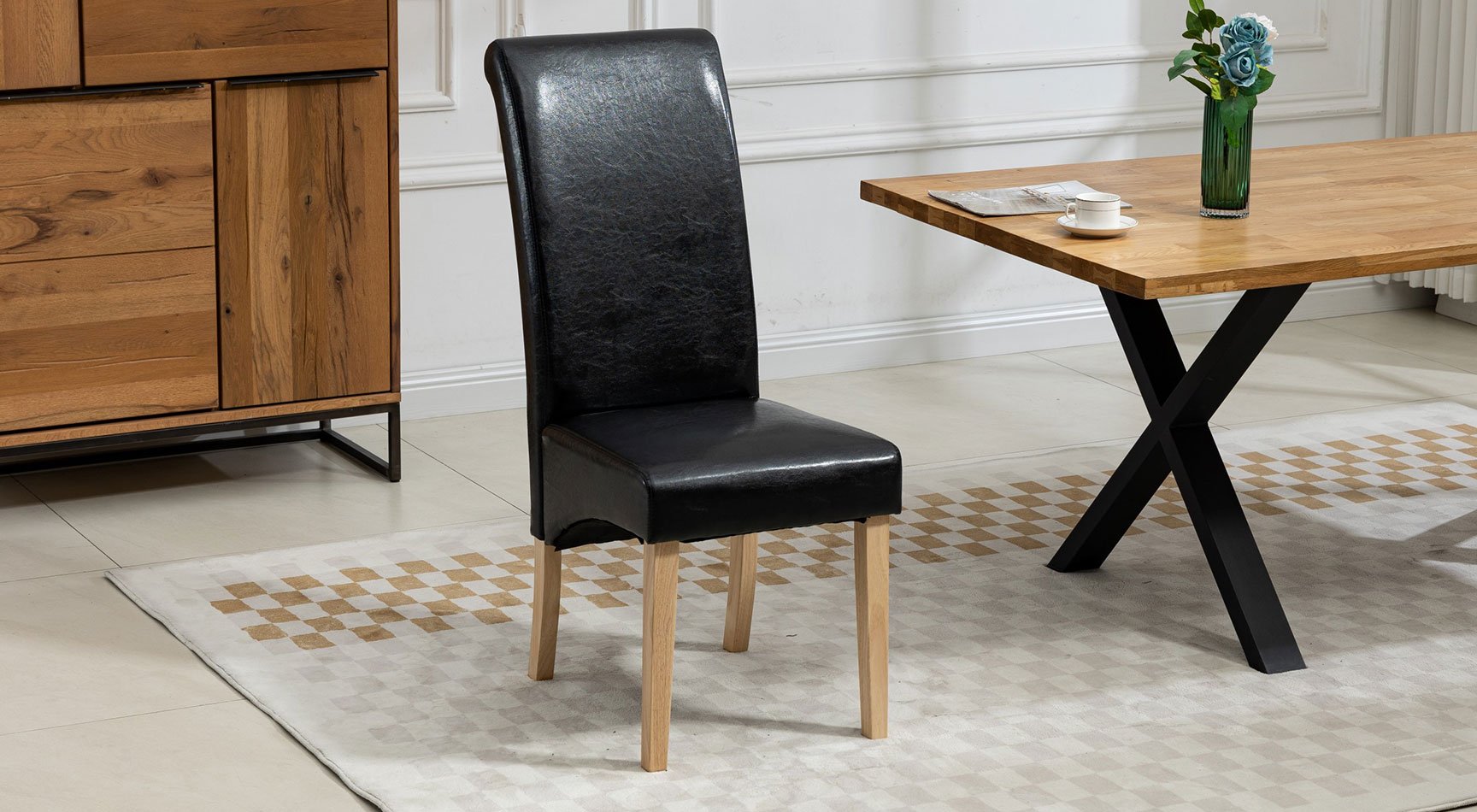 Rimini Vegan Leather Pair Of Dining Chairs