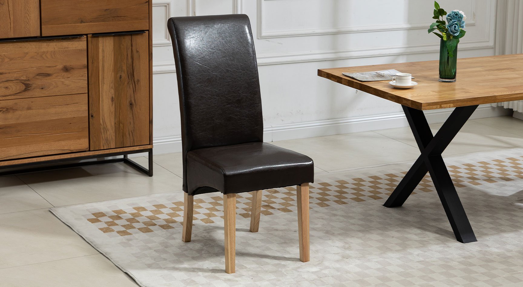 Rimini Vegan Leather Pair Of Dining Chairs