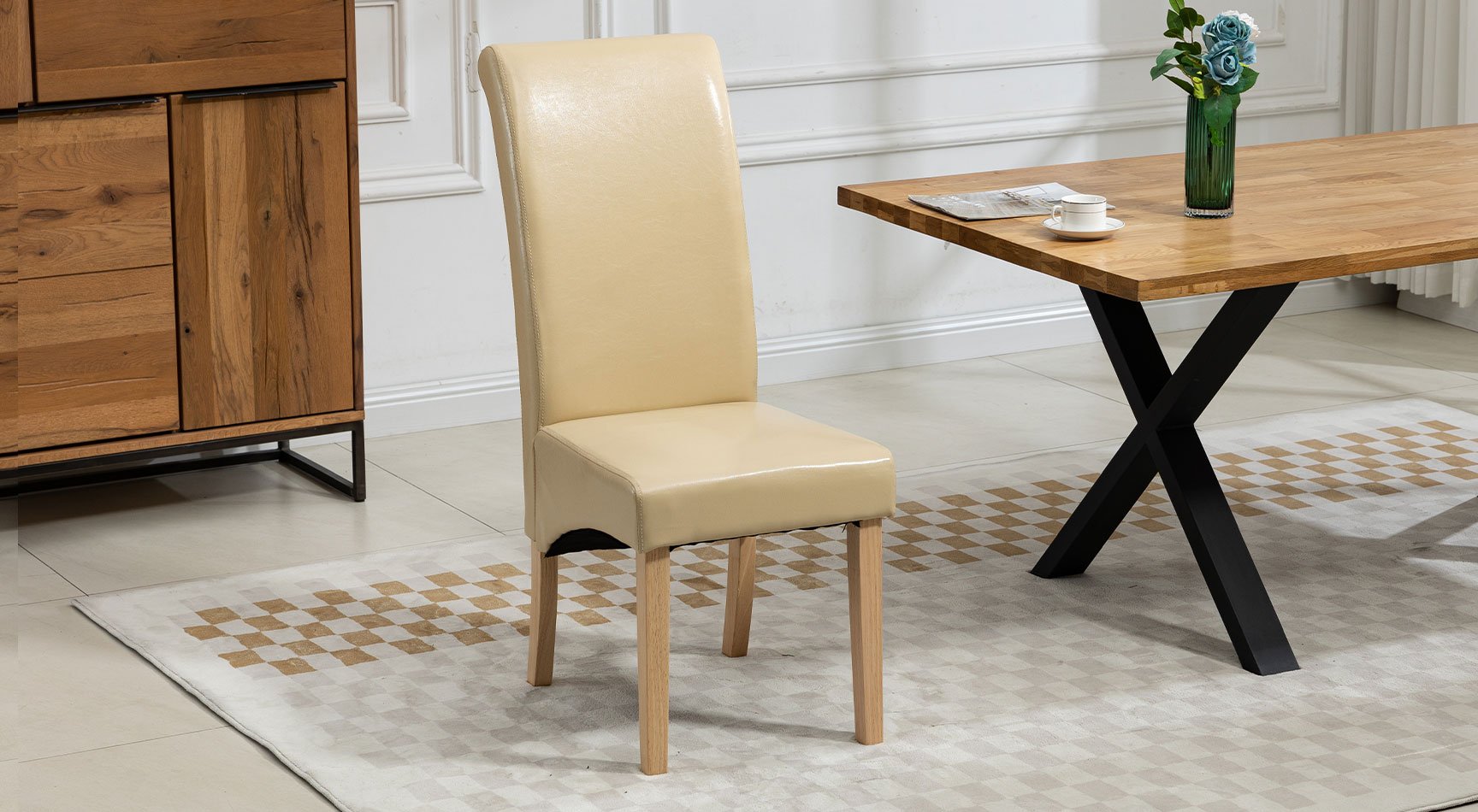 Rimini Vegan Leather Pair Of Dining Chairs