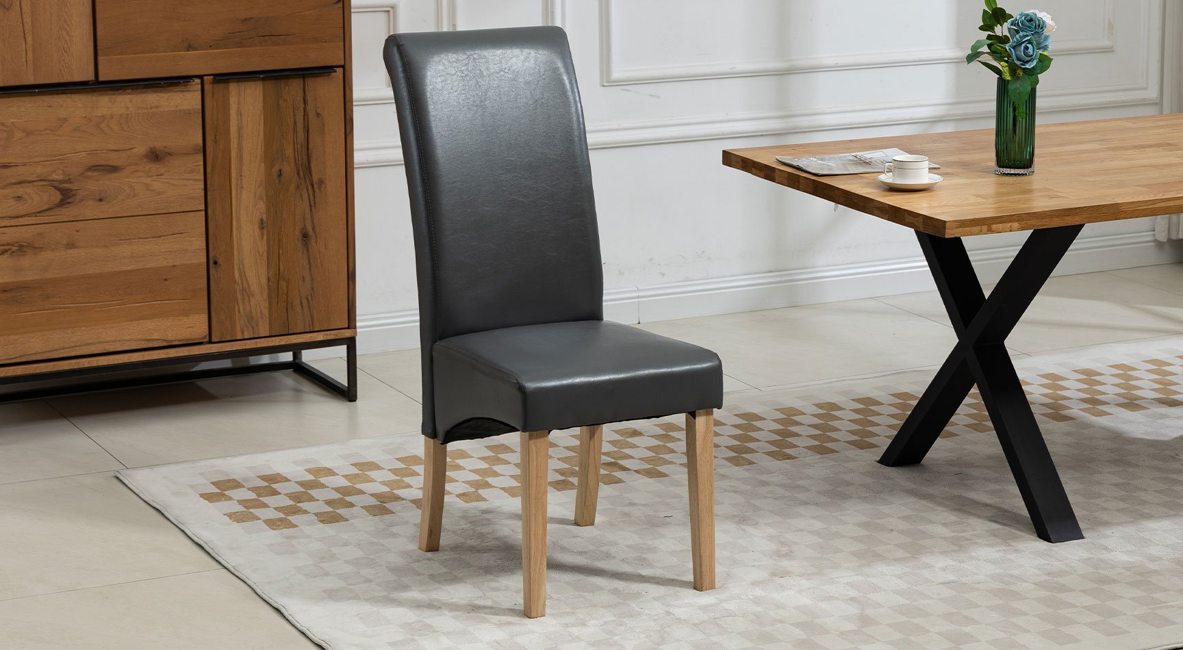 Rimini Vegan Leather Pair Of Dining Chairs