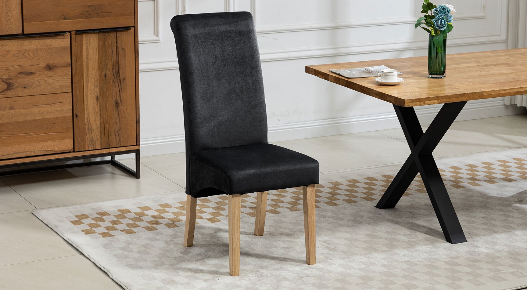 Rimini Velvet Pair Of Dining Chairs