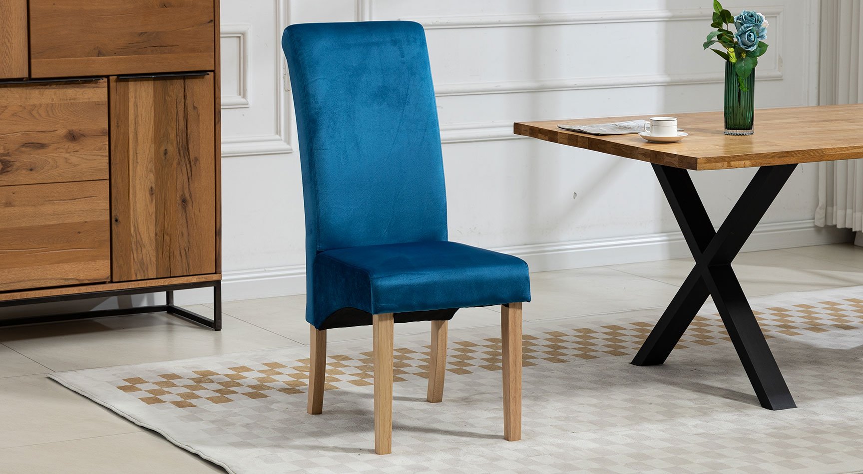 Rimini Velvet Pair Of Dining Chairs