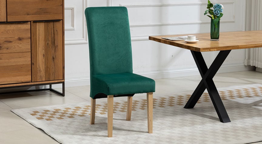 Rimini Velvet Pair Of Dining Chairs