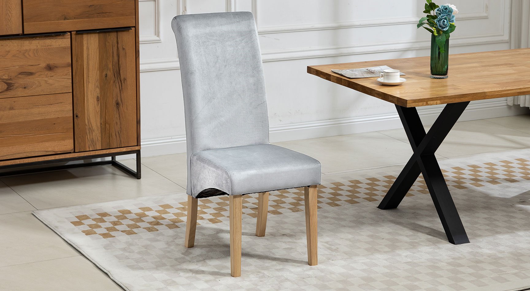 Rimini Velvet Pair Of Dining Chairs