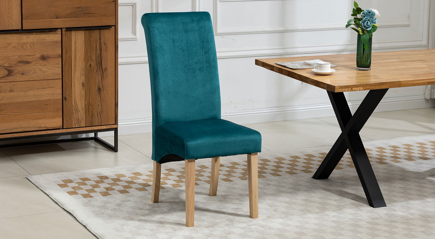 Rimini Velvet Pair Of Dining Chairs